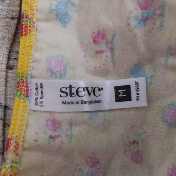 St. Eve M Panties Spring yellow Birds Trees Hot Pink Green Blue NEW - Picture 6 of 8